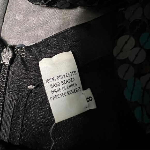 Peak evenings black sequins dress hand beaded size 8 - Picture 10 of 10